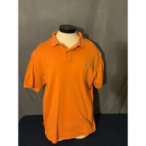 Vintage Polo Ralph Lauren Green Orange Button Up Polo Shirt Mens Large